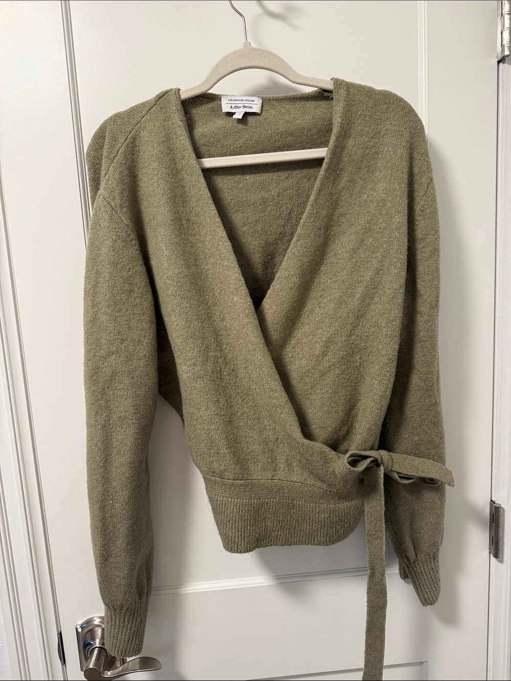 & Other Stories Olive Wrap Cardigan Sweater with Side Tie